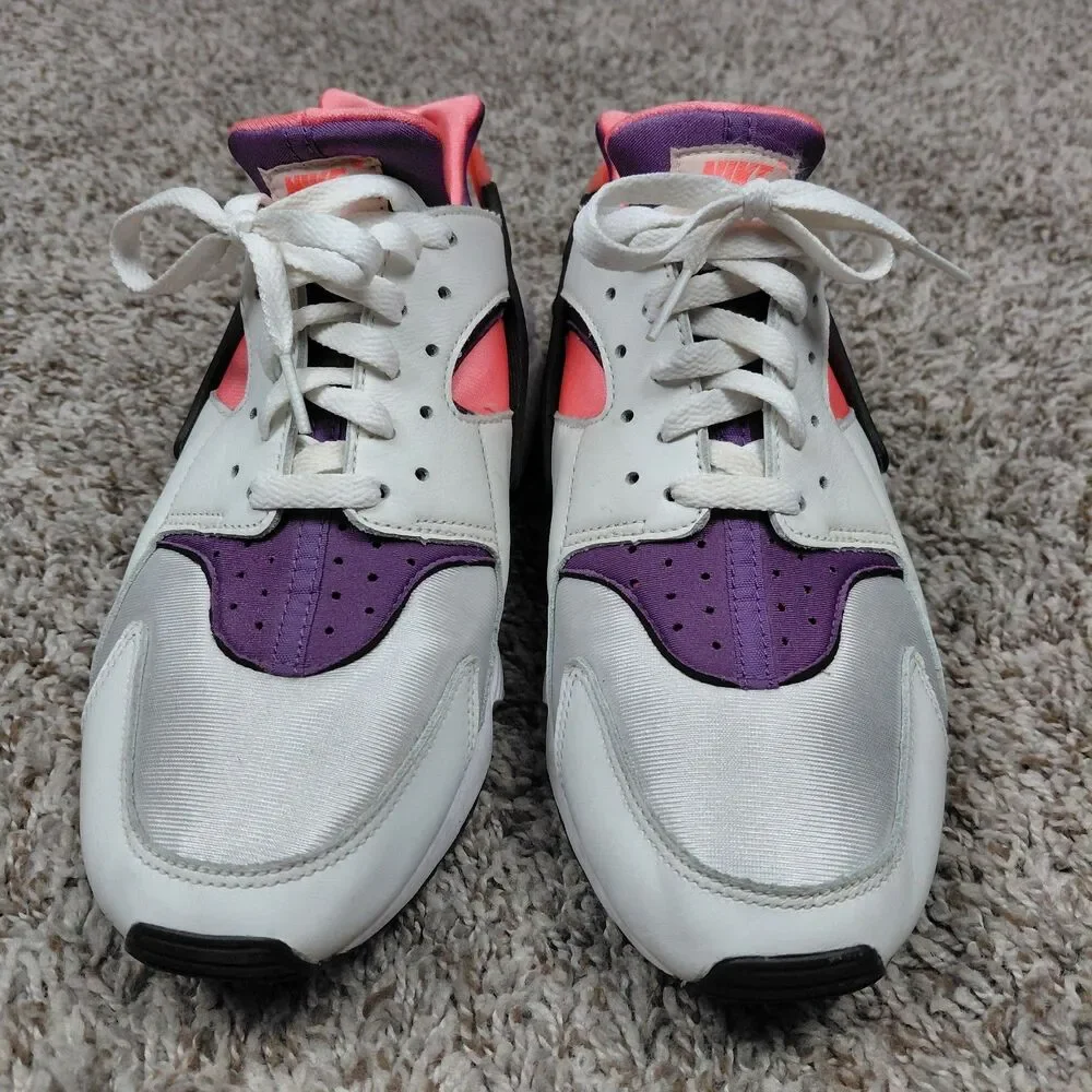 Nike Men's Air Huarache Sneakers Bright Mango DD1068-101 Men’s 10 White Purple